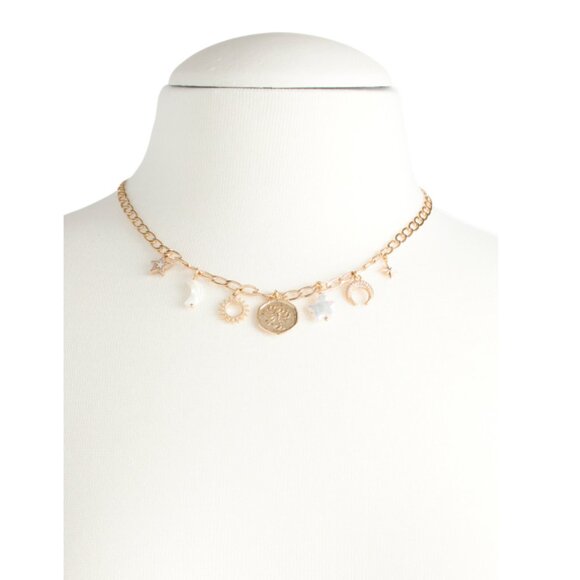 LUNA NORTE Gold/mother Of Pearl Scorpio Charm Necklace - Picture 2 of 2